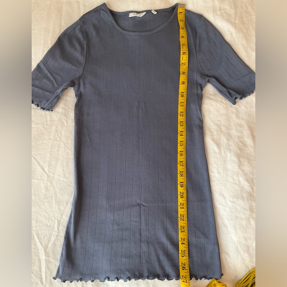 Skall Studio edie pointelle organic cotton tee xs blue - Picture 7 of 9
